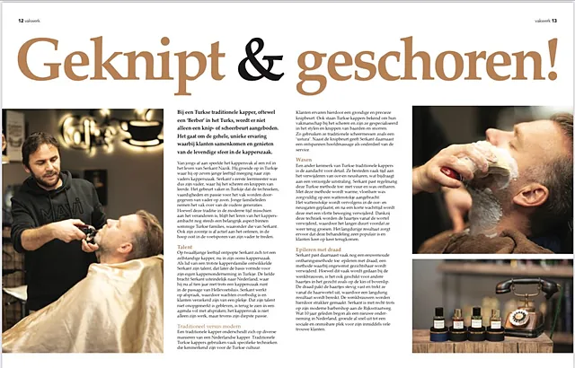 Artikel 'Geknipt & geschoren!' over Serkant in de Hellevoeter